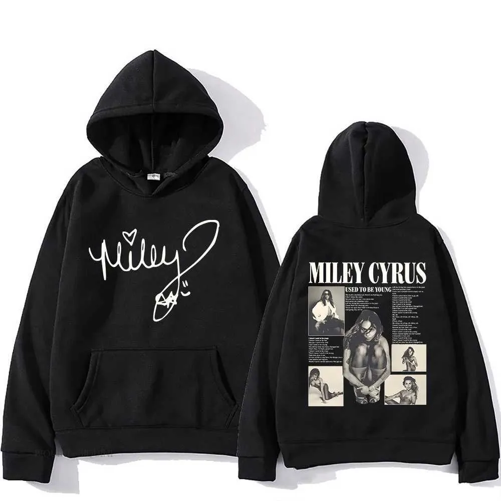 Capuzes masculinos cantores cantores Miley Cyrus Hoodies long Slve Sweethirs de capuz casual Pulloves gráficos de Hip Hop
