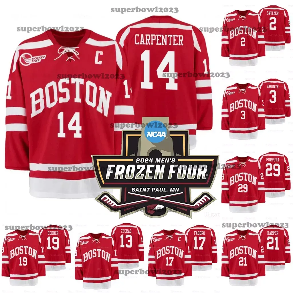 Boston University Frozen Four Jerseys Bu Hockey Jersey 37 Matt Brown 18 Jay O'Brien 23 Domenick Fensore 32 Wilmer Skoog 13 Trevor Zegras 3 Tristan Amonte Krys Fabbro