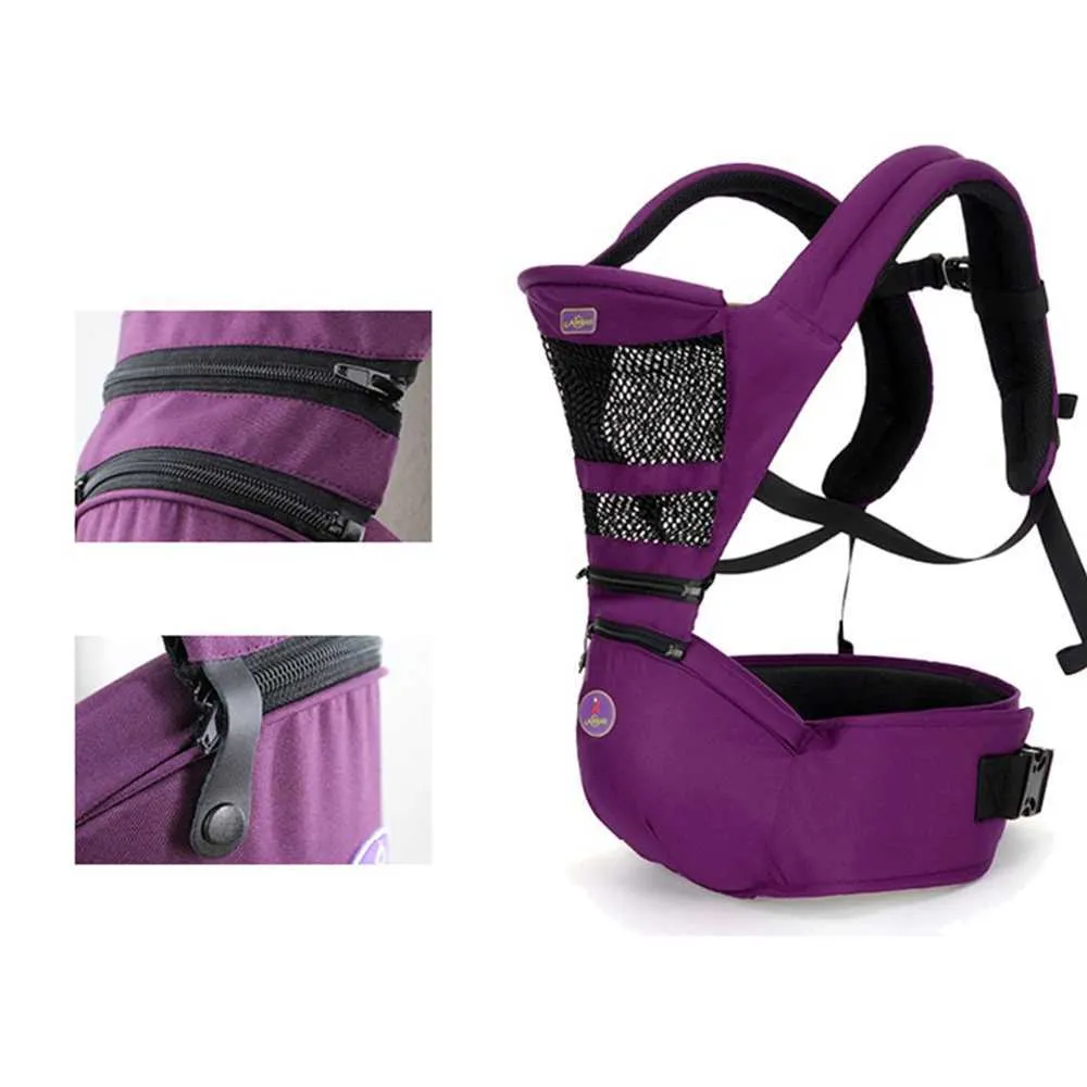 Carriers Slings Backpacks Baby Carrier Waist Stool Newborn Walkers Cotton Mesh Summer Autumn Backpack Hipseat Travel Front Facing Pouch Wrap Kangaroo Y240514