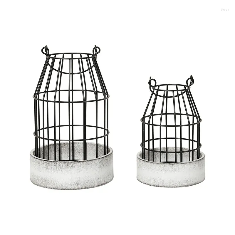 Candlers 2PCS / Set Rustic Farmhouse Lantern Solder Decoration Home Decoration For Living Room Fiche