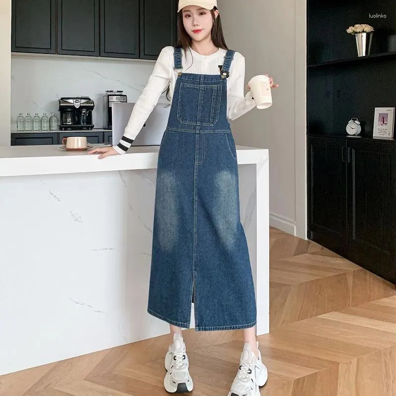 Women s Casual Denim Sundress Sleeveless Spaghetti Strap Blue Jeans Dress