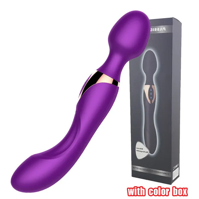 Magic Wand Body Massager Dubbele hoofdschok Clitoris Stimuleert seksspeelgoed voor vrouw voor vrouwen 10 snelheden krachtige grote vibrators