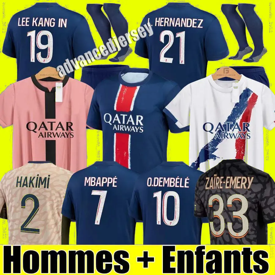 3XL 4XL Mbappe Dembele Hernandes Kolo Muani Futbol Formaları Hakimi Skriniar 2023 2024 2025 Maillots De Futbol Gömlek Erkek Çocuk Kiti Setleri Üniforma Enfants Maillot De Foot