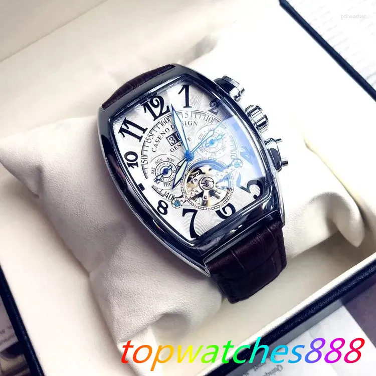 Montre-bracelets Top Men's Watches Tourbillon Automatic Quartz 3bar Afficher Watch For Men Frank-Mule Mechanical Wristwatch