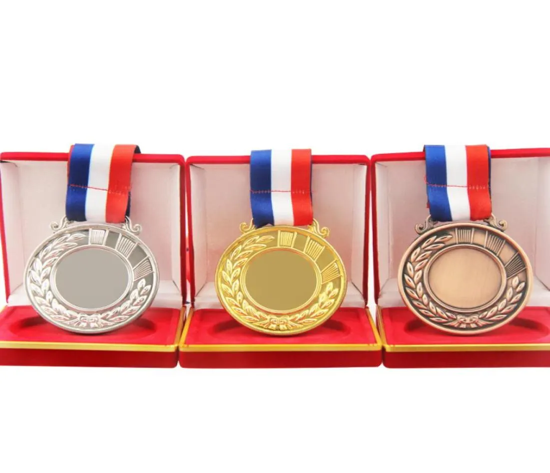 NOWOŚĆ ZŁOTE Srebrne Brązowe Medale Dostosowane metalowe medale Dopatuj sportowe medale sportowe 65 mm średnica 4004927