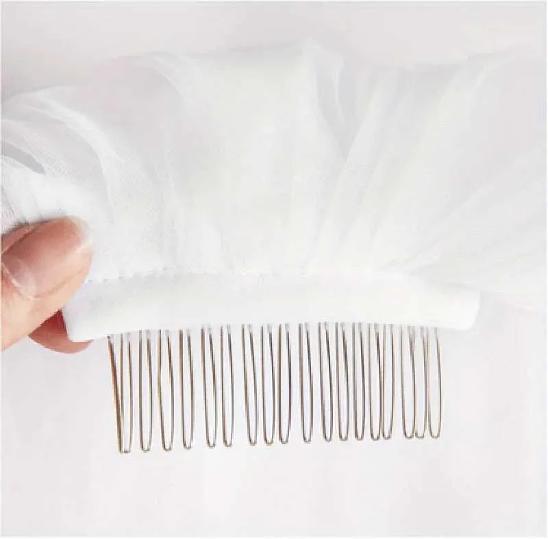 Wedding Hair Jewelry Bridal short double layered high gloss film design photo props wedding fluffy headdress_voghion.com