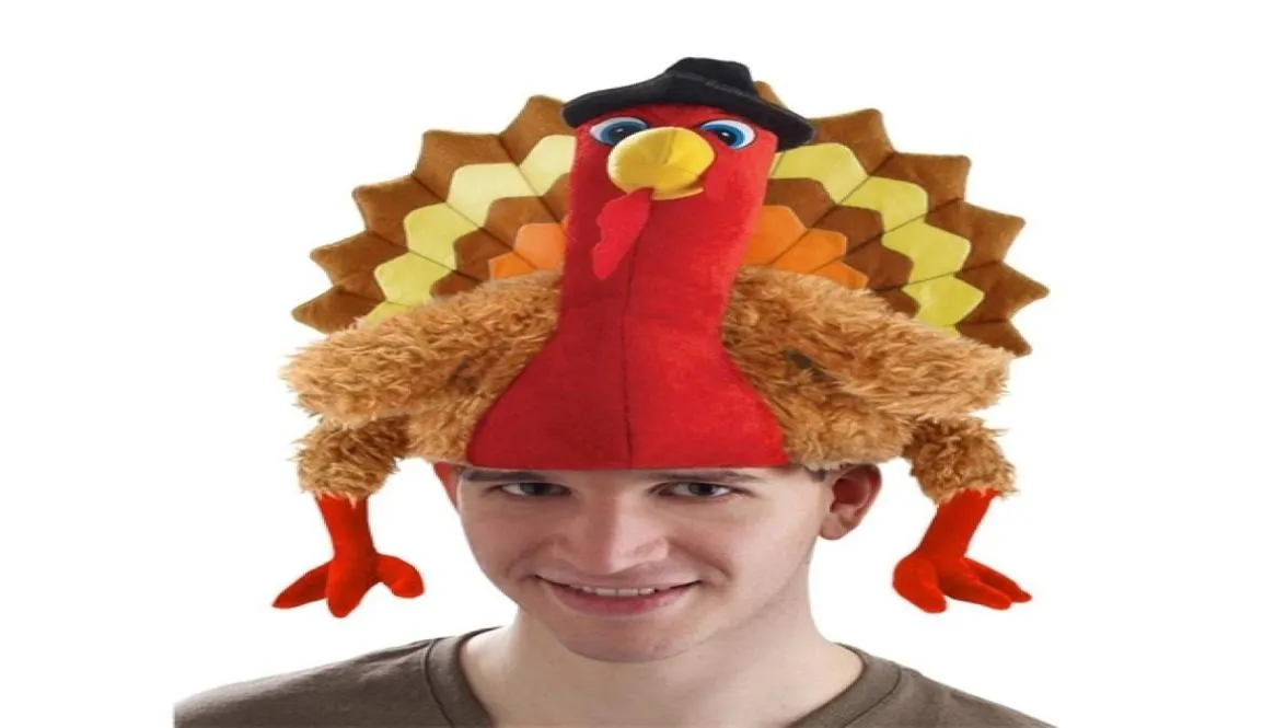 Grappige Carnival Chicken Leg Hat Christmas Thanksgiving Decoratie Turkije hoed volwassen carnaval hoed feest feestelijke cap Y08045310395