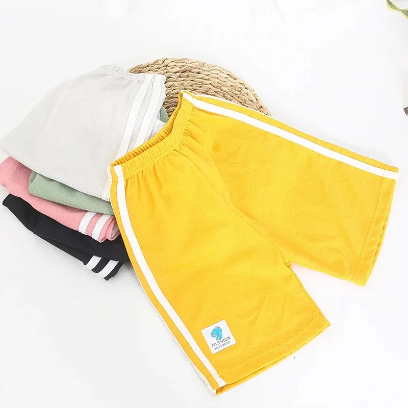 Pantalon court jaune pour enfants shorts sportifs pour enfants polyester 2024 pantalon garçons 11 à 12 13 14 ans Korea Summer Beach 240510