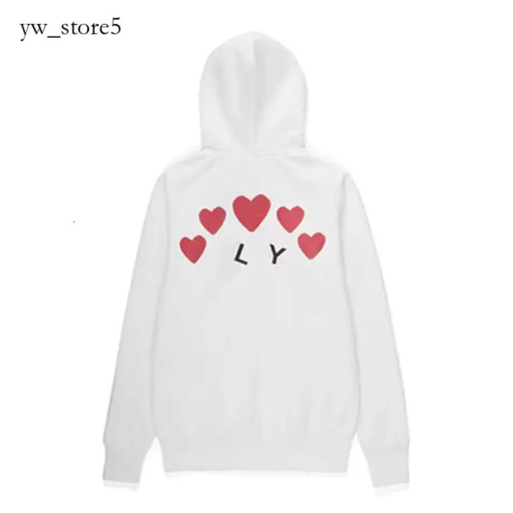 Ny hoodie tröjor män kvinnor blixtlås päls lek tröja commes cardigan des små röda kommit hjärtan casual jumpers cardigan commes des garcon hoodie 5f8