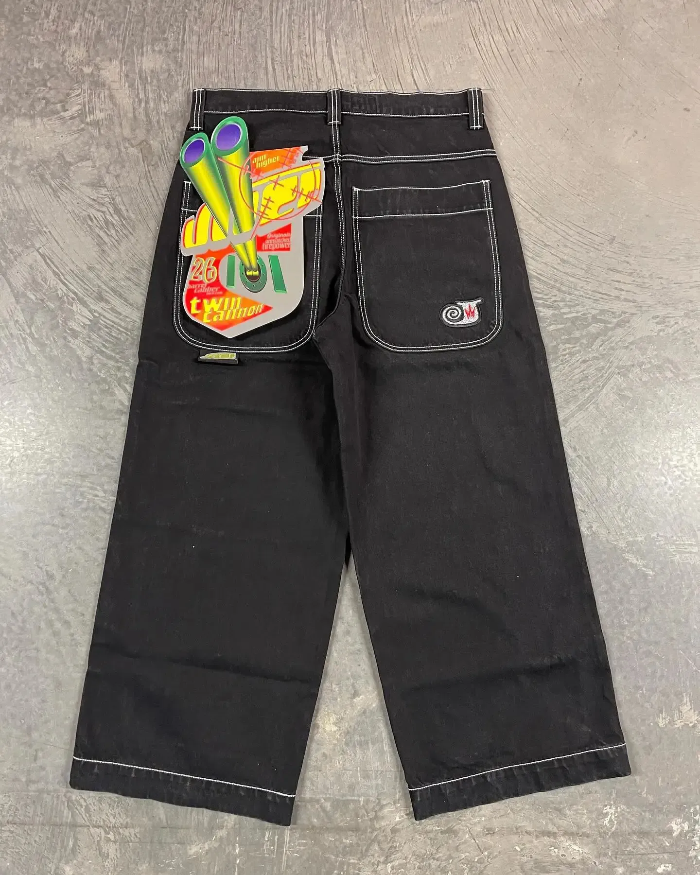 HIP HOP HARAJUKU Jeans bouffants surdimensionnés pour hommes Y2K Streetwear Personnalité Pantalon décontracté denim Retro Punk Mens Pants 240513