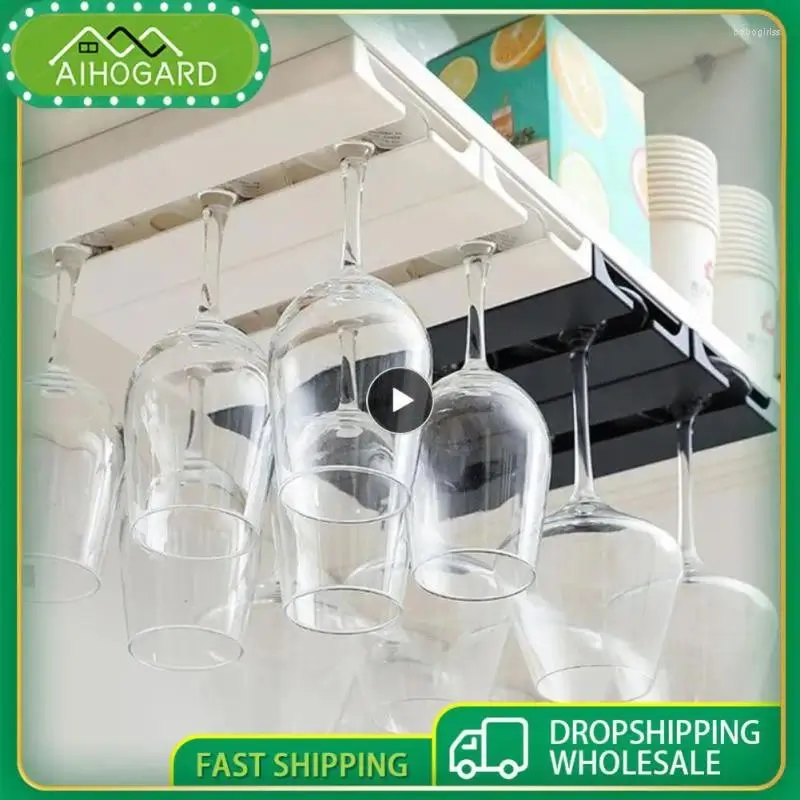 Hooks Kitchen Cup Holder Wall Mounted 1/ vinglasögon Punch-Free Stemware Hanger Shelf Glass Cups Rack Goblet Hanging