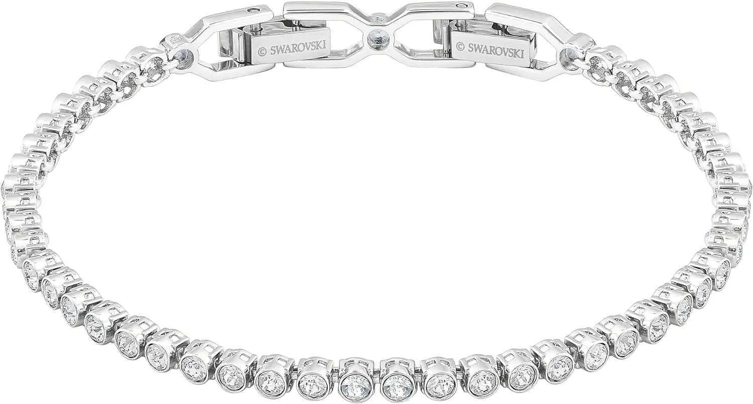 ETS Swarovski Emily Tennis Bracelet Bracelet Jewelry Collection Прозрачный кристально -синий кристаллический розовый кристалл (исключительно продается)