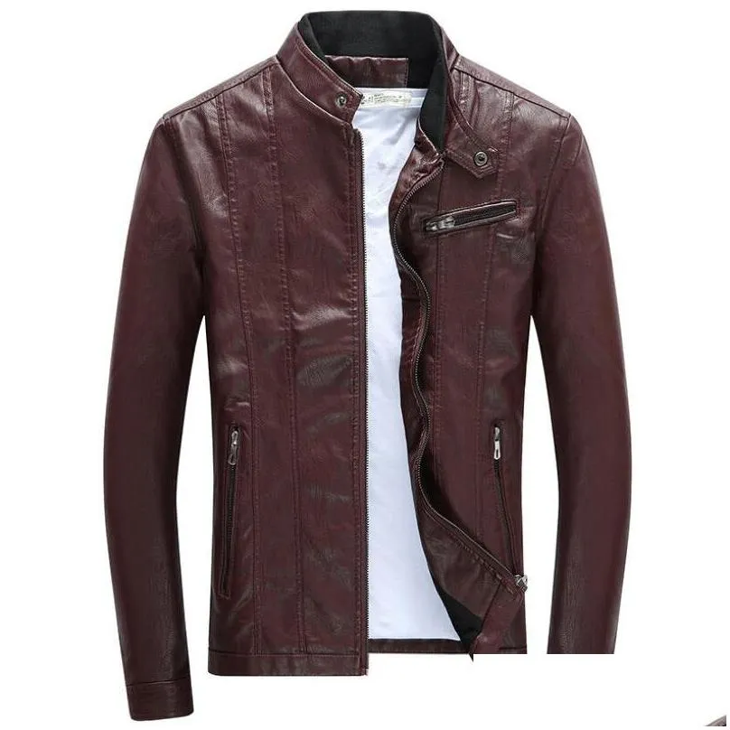 Męski futra faux pu kurtka mody motocyklowa kurtki skórzane kurtki męskie wiosenne jesień ubrania męskie kategorie Veets Coats deri cek dhzre