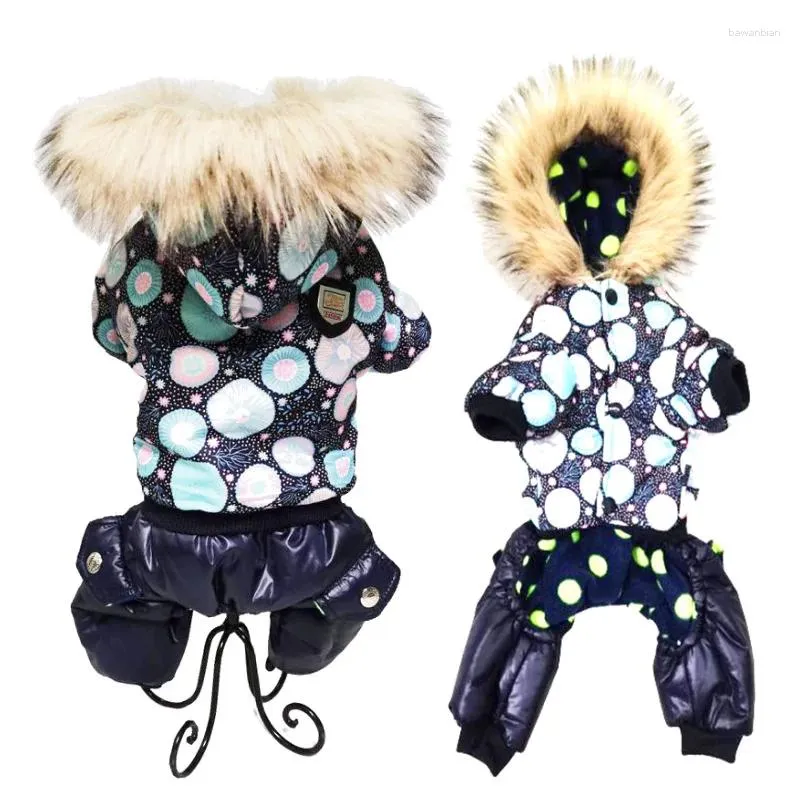 Dog Apparel Down Cold-proof Padded Puppy Clothes Four-legged Hooded Warm Thickening Wholesale Pet Winter