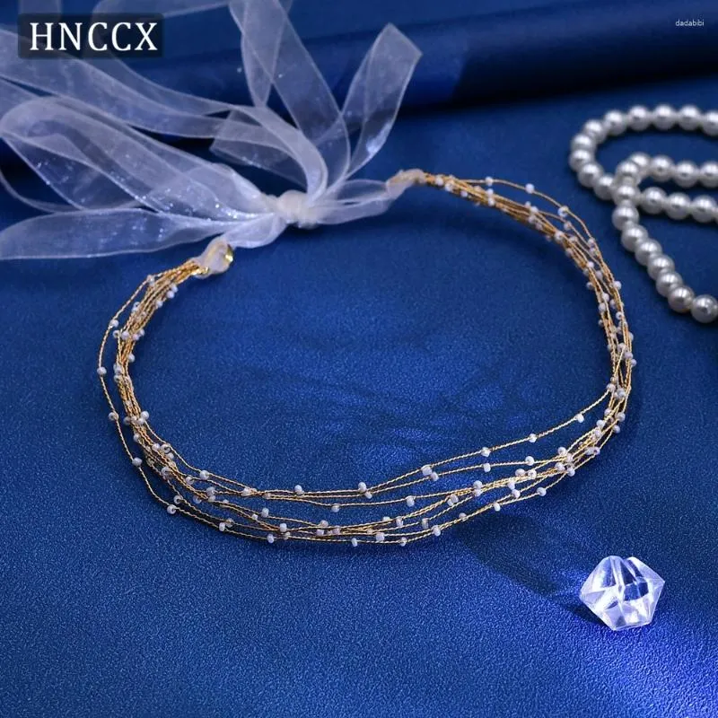 Headpieces HNCCX Wedding Hair Bands Pearl Alloy Headwear Bridal Headband Accessories Bruid Hoofdtooi voor avondfeestje CP28