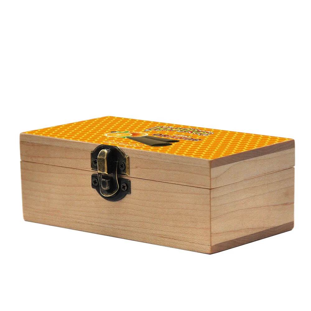 Smoke Kit Sandwich Wood Stash Box med rullande Tray Tobacco Herbal Storage för Pipe Bong