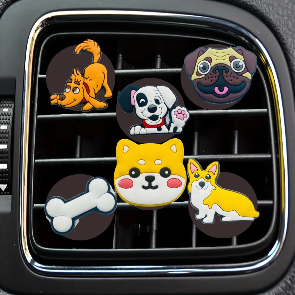 Veiligheidsgordels Accessoires Dog Series 32 Cartoon Auto Air Vent Clip Outlet per conditioner Clips Vrerkingsvervangingsdruppel Aflevering OTDJ OT2Y6