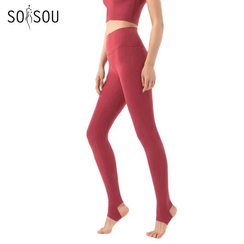 Calças ativas Soisou Leggings Calças femininas Fitness Yoga Sports Blindedas de esportes respiráveis estropia feminina Leggings Pantalones de Mujerl2405