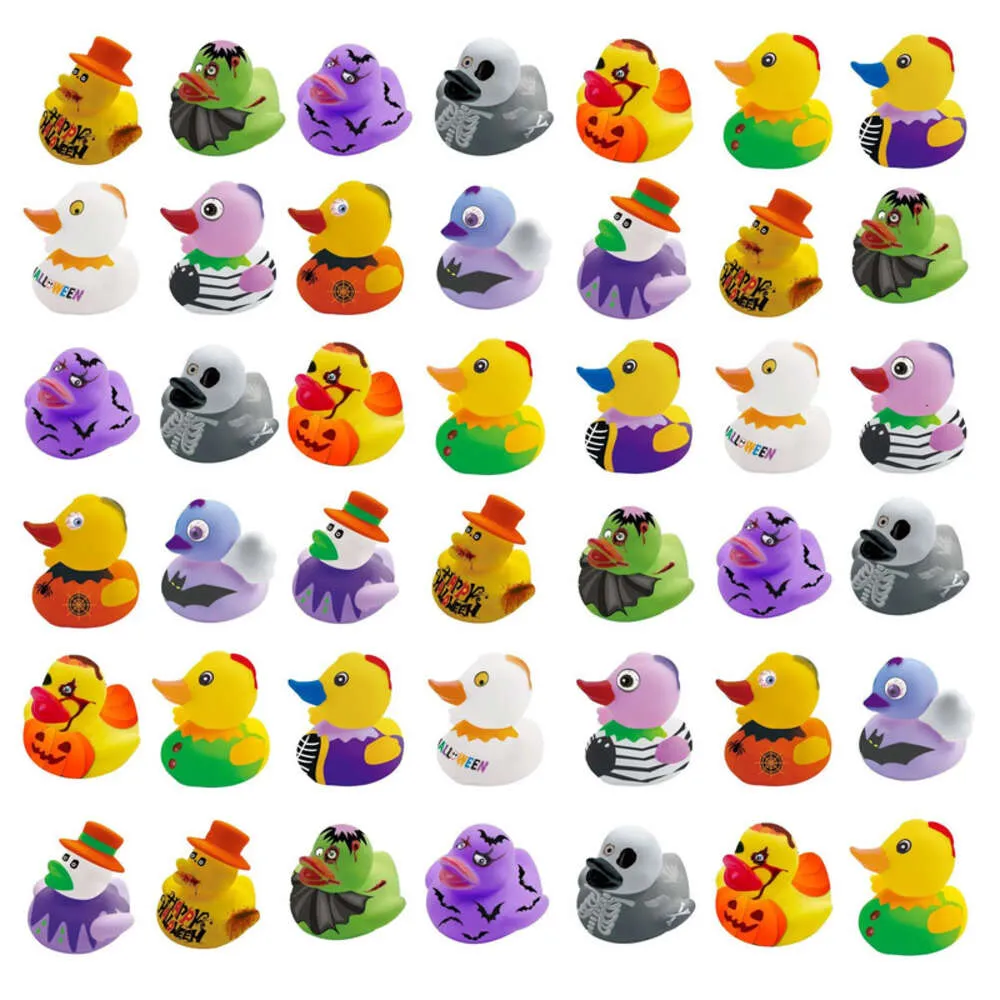 Toys Party Rubber Halloween Ducks Baby Supplies Kids Shower Bath Toy Float Squeaky Sound Duck Water Play Game Gift For Children