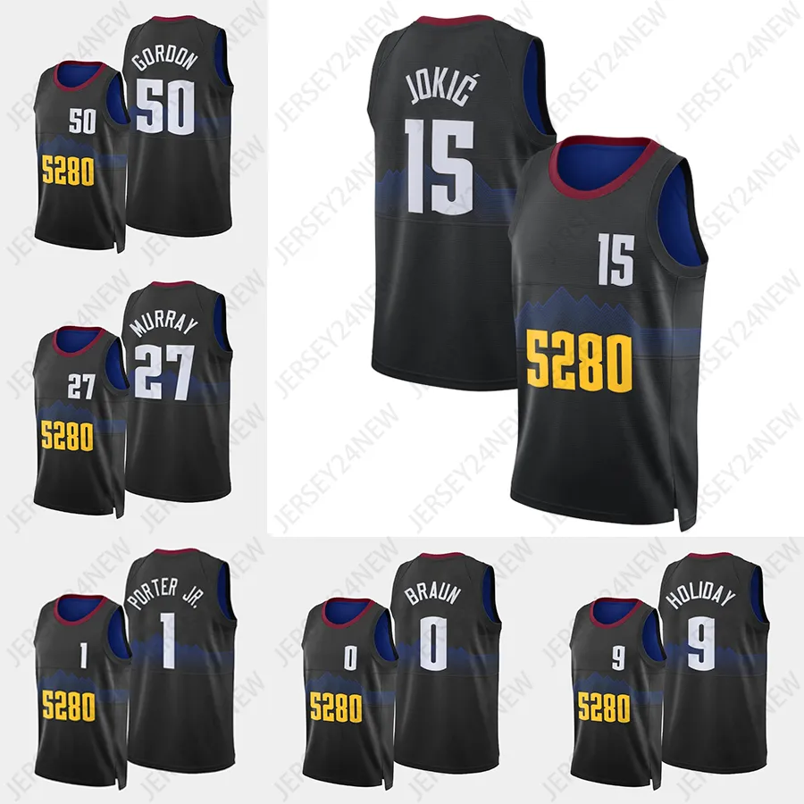 2024 City 15 Jokic 27 Murray Basketball Trikots Carmelo Anthony Michael Porter Jr. Aaron Gordon Bones Hyland Jeff Green XS-4XL