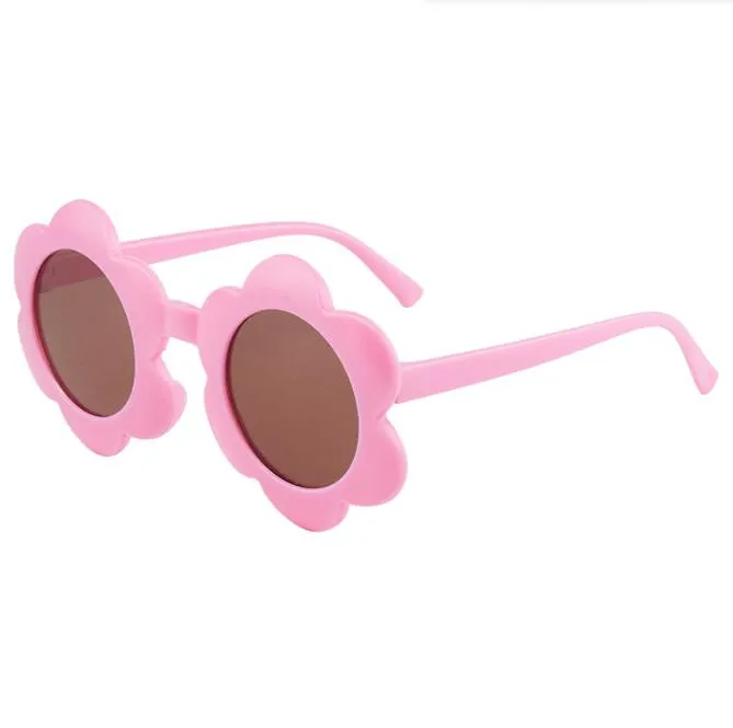 sweet cute kids round flower sunglasses fashion trendy outdoor beach sunglasses boys girls ultraviolet proof sun glasses