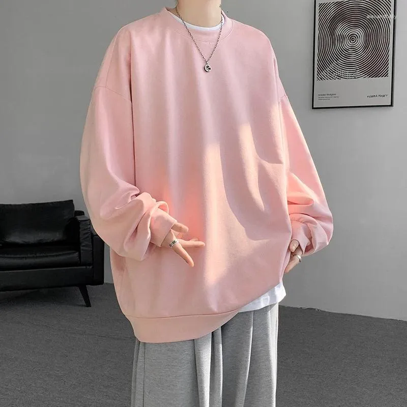 Bluzy męskie koreańska moda harajuku ponadwymiarowy pullover hip hop długie rękawowe bluzy z kapturem Streetwear Kobieta różowy czarny top
