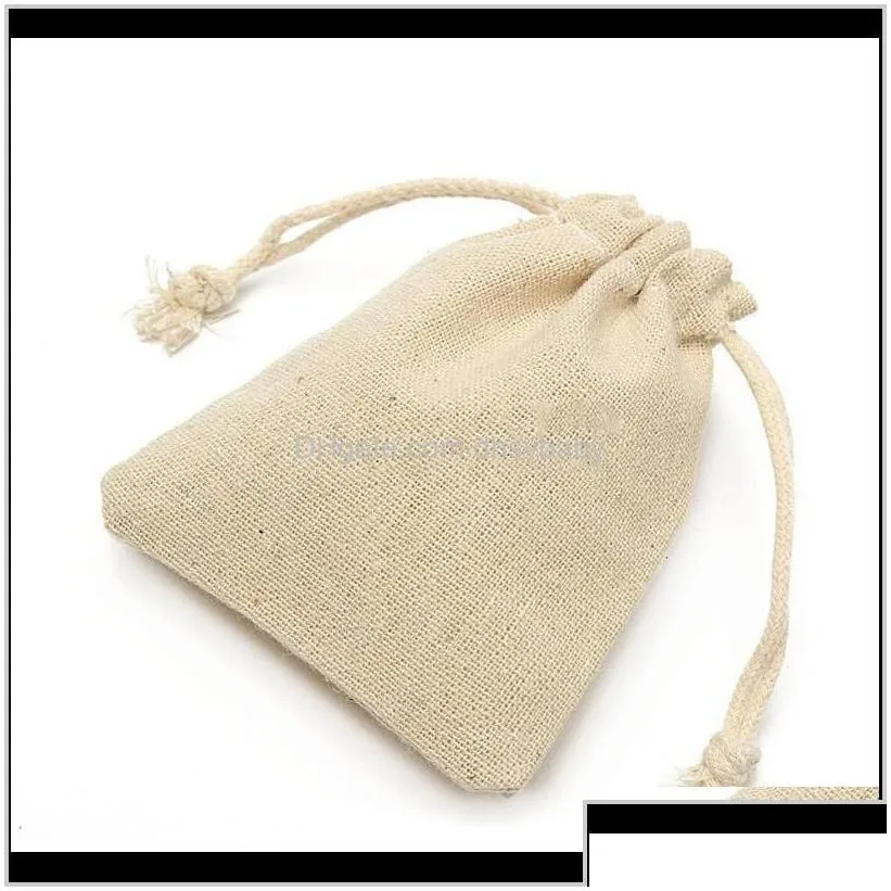 Jewelry Pouches Bags Pouches Bags Display 50Pcs Small Natural Linen Pouch Burlap Jute Sack With Dstring Packaging Bag Jewelry Ipcdl D Dhcse