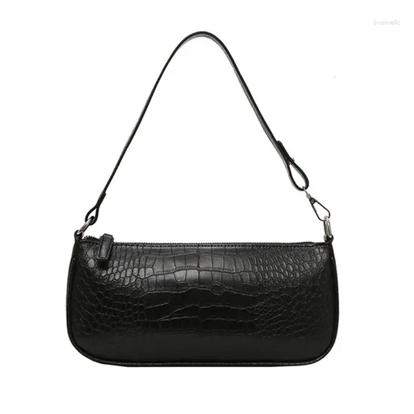 Croc Textured Shoulder Bag Timeless French Style in Premium PU Leather