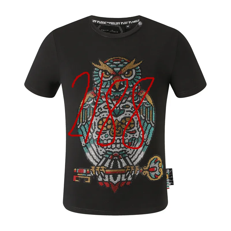 Philipe Plein T-shirts Brand Luxury Mashion's Fashion Original Design Summer T-shirt di alta qualità Skull Pp Classic Tshirt Rhinestone Streetwear Streetwear Bone Casht Cash