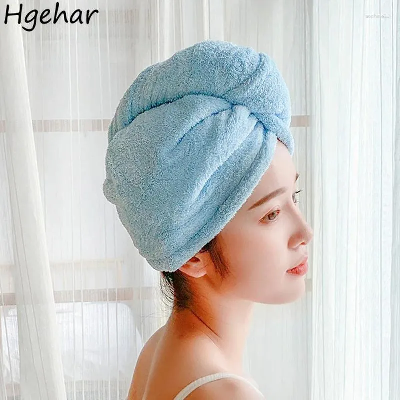 Towel Super Absorbent Hair Cute Cap Quick Dry Solid Color Bathroom Shower Women Wipe Head Towels Microfiber Household