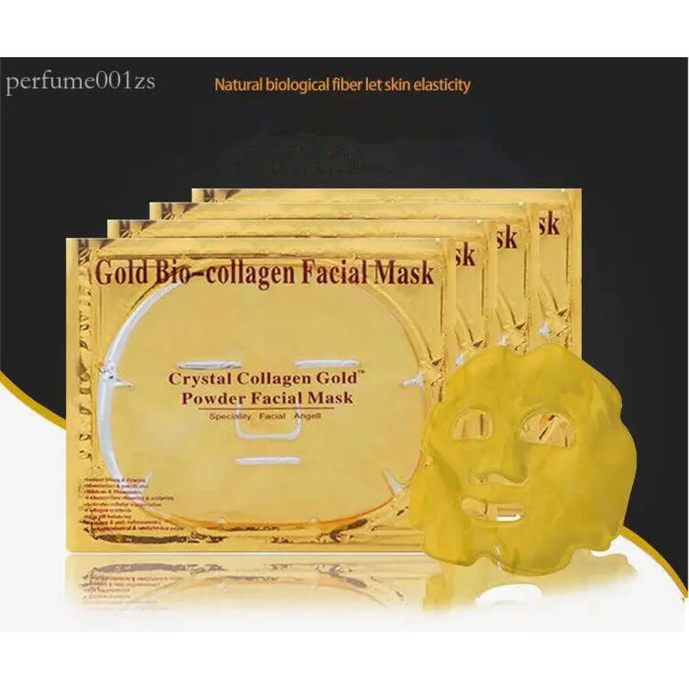 Ansiktsmask guldbio - kollagen lera ansiktsark masker guldkristallpulver fuktgivande hudvård smidigare skönhet 4448