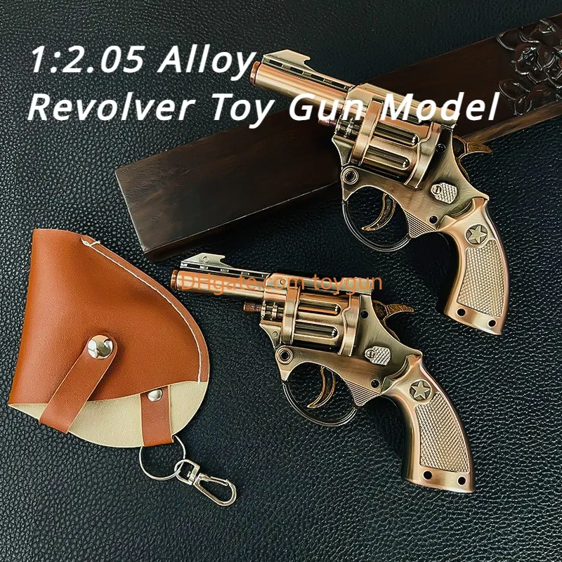 1: 2.05 Revólver Revolver Toy Gun Model de ruido Metal Metal Look Collection Real Collection No puede disparar pistola al aire libre CS PUBG Game Prop Fidgets Juguetes Regalos de cumpleaños para niños Adultos para adultos