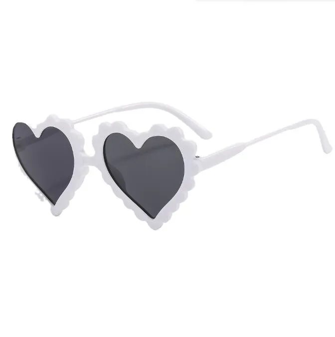 Óculos de sol em forma de coração para crianças meninos meninos crianças cardíaco óculos de sol vintage lindos óculos de sol em forma de coração