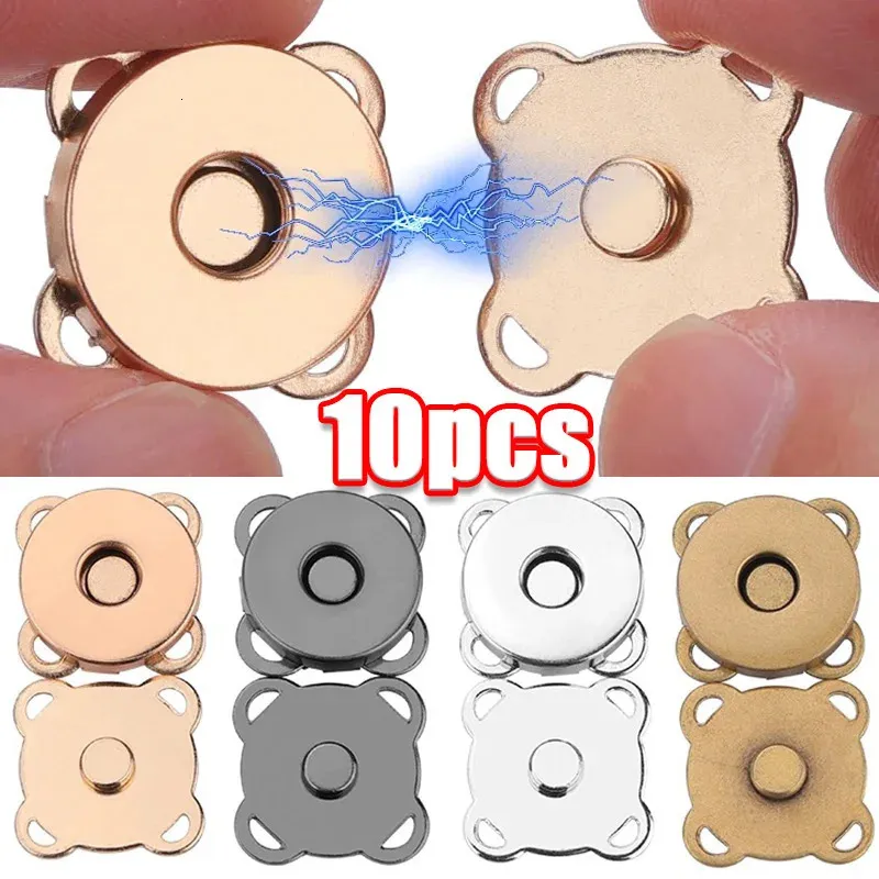 110Sets Magnetyczne przycisk Snap Metal Invisible Sew On Lock Clams MUTENERY DO Torebki Ubrania Craft DIY Akcesoria 240429