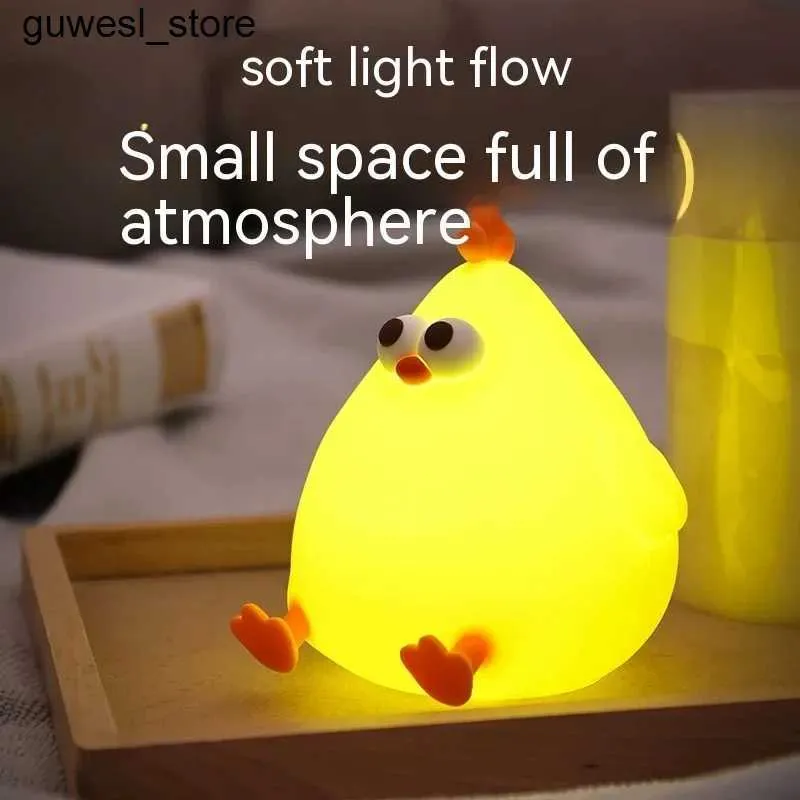 Miniso Dwen Dun Chicken LED Night Light USB Rechargeable Silicone Cartoon Perfect Children s Bedroom Decor