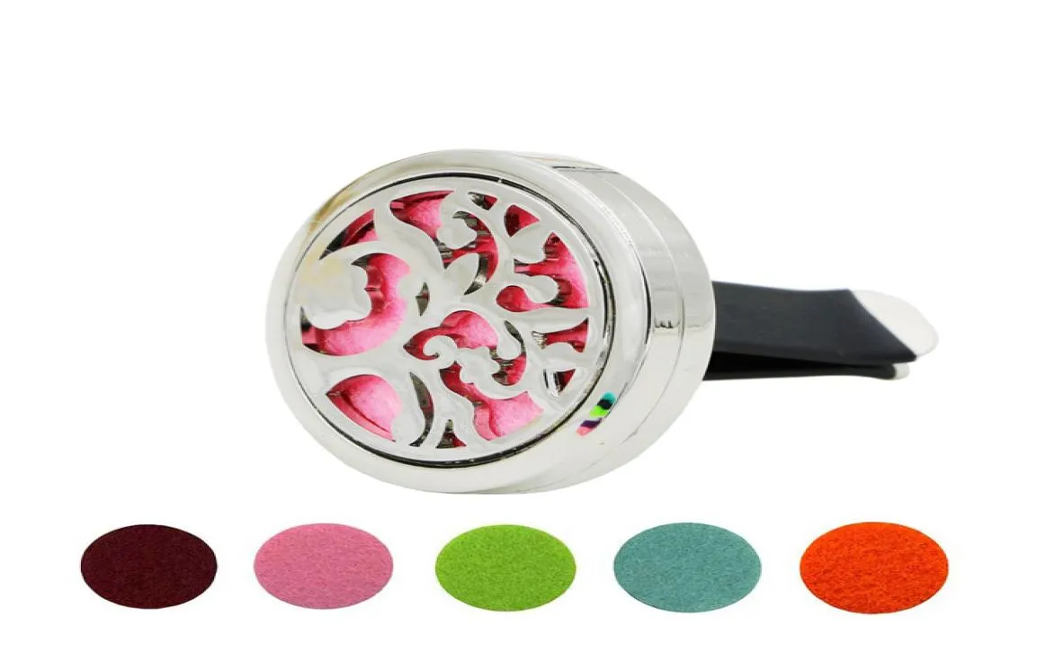 30mm aromaterapi Essential Oil Diffuser Locket Black Magnet Opening Car Air Freshener with Vent Clip Felt Pads9197457