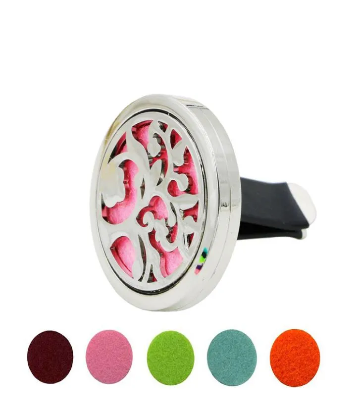 30 mm aromatherapie Essentiële olie diffuser medaillet zwarte magneet openingsauto luchtverfrisser met ventilatieclip vilt pads5377624