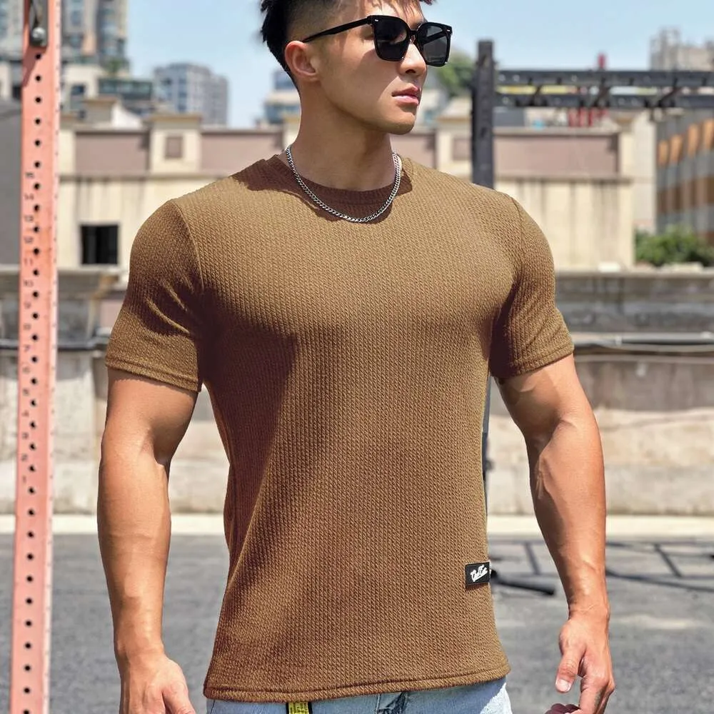 Nouvelle tendance d'été Pullover Round Nou Snake Match Bottom T-shirt Sports Fitness Top Top Men S Sleeve Op Hort Leeve