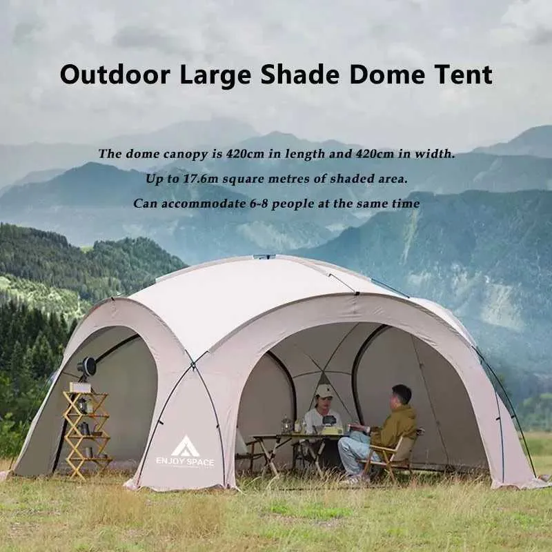 Tendas e abrigos Novo cúpula grande acampamento de luxo ao ar livre 5-8 pessoas redondos de viagens em família Picnic Park Sunset TentQ240511