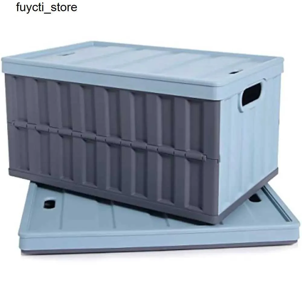 Boîtes de rangement bacs Citylife 64L Boîte de rangement pliable Récipient de rangement en plastique avec couvercle utilisé pour organiser des boîtes de rangement empilables grandes et robustes S24513