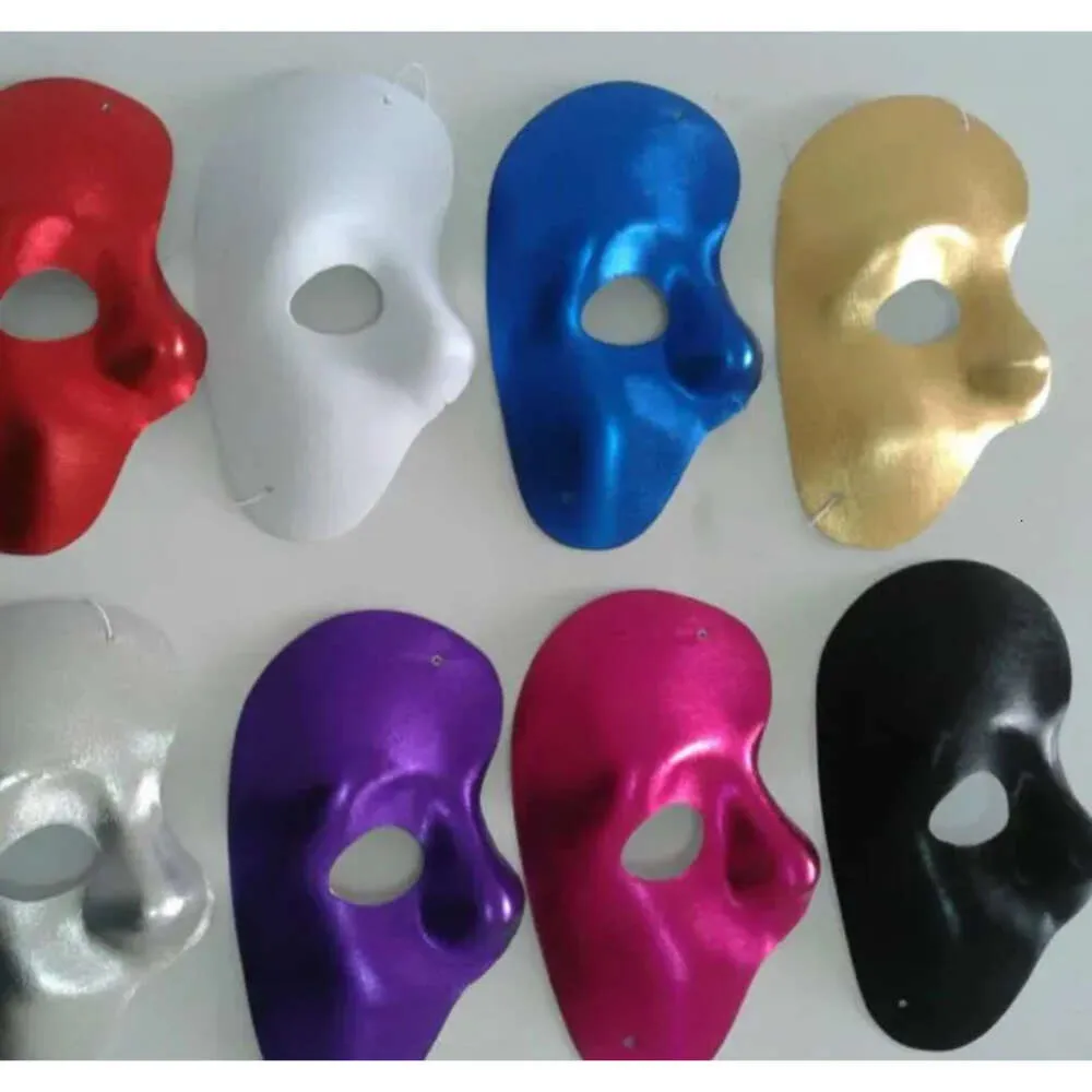 Phantom New Half Mask Mass Left of the Night Opera Men Men Men Marks أقنعة تنكرية أقنعة الكرة ملثمين في عيد الهالوين لوازم الاحتفالات