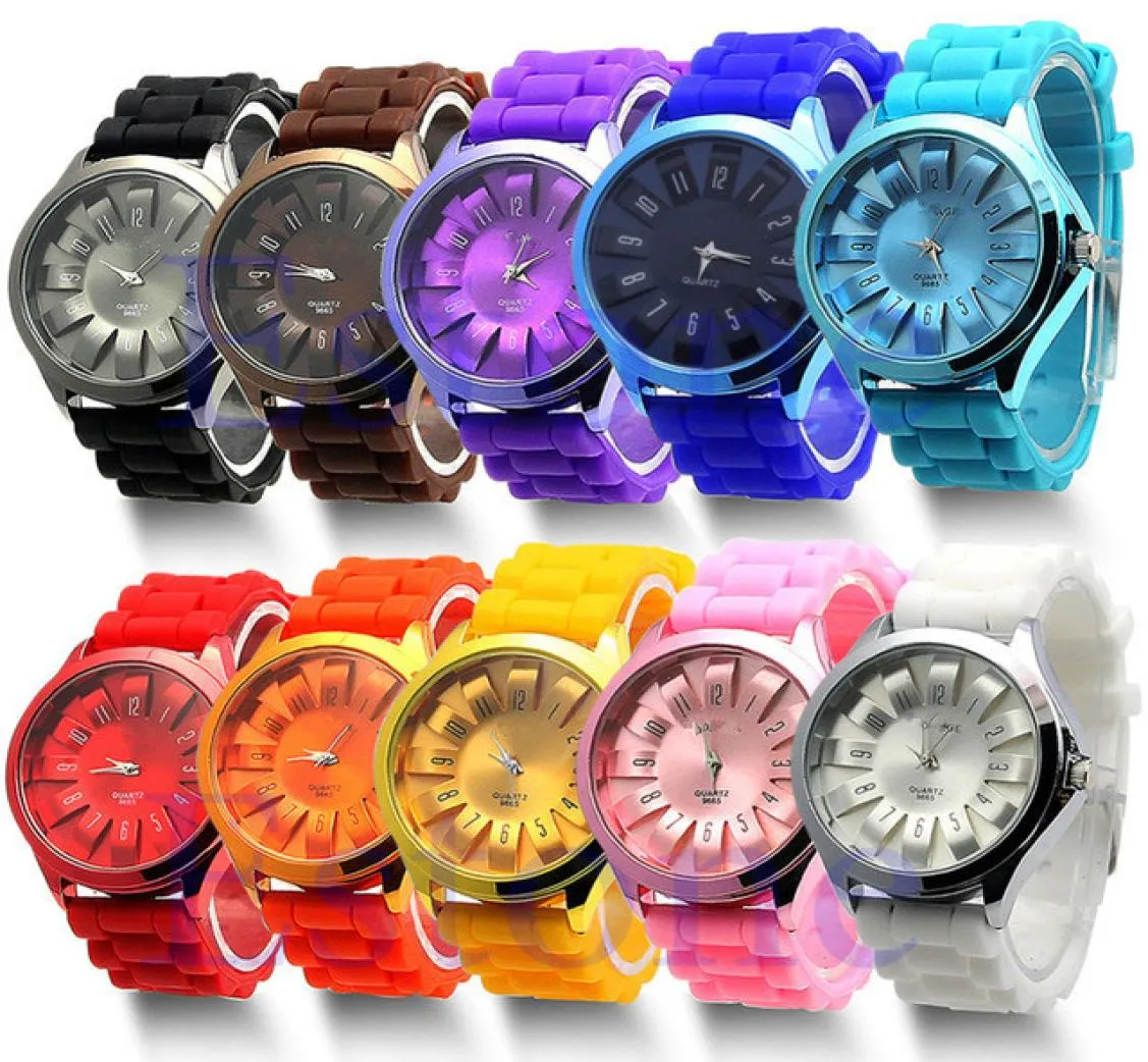 Sunflower Flower Dial Design Femmes Ladies Silicone Rubber Watches Fashion Students Femme Femme Robe colorée Quartz Wrist W2102919