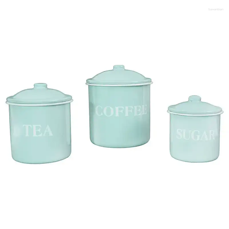 Opslagflessen container met deksels - set van 3 squeeze fles keuken organisator kleine voedselcontainers glazen potten humor