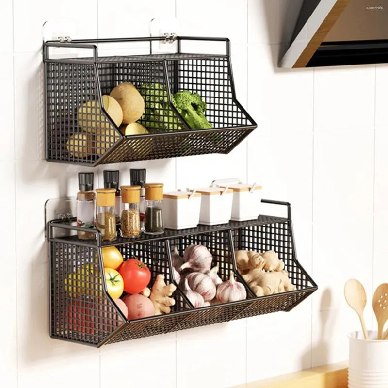 Kök förvaring valfritt hängande korgfruktgrönsaksplattor diskar bricka livsmedelshållare hyllan lätt att installera