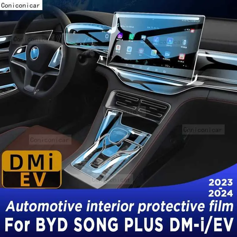 Altri accessori per interni per BYD Song Plus DM-I EV 2023 2024 Schermata di navigazione del pannello del cambio Schermata interno automobilistico Copertura di film protettiva TPU Anti-scratch T240509
