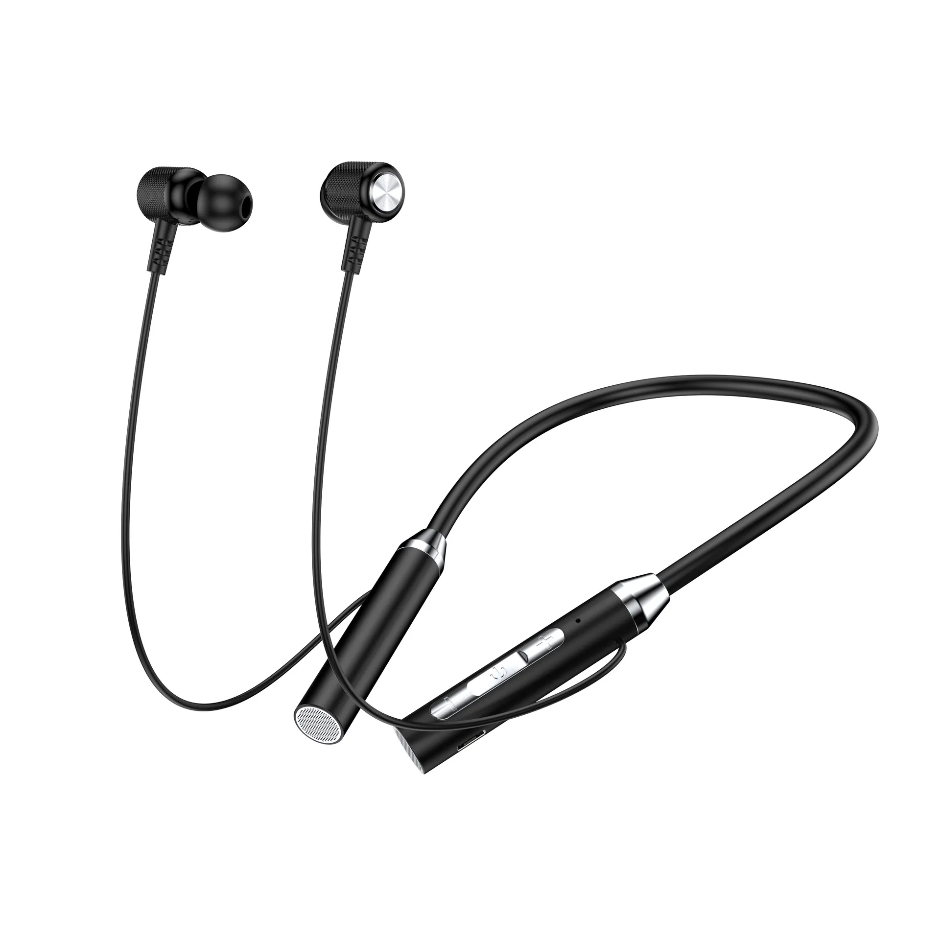 Nowe szyi wiszące Bluetooth bezprzewodowe słuchawki z wiszącym szyją w stylu sportowym w ucha, super długa żywotność baterii