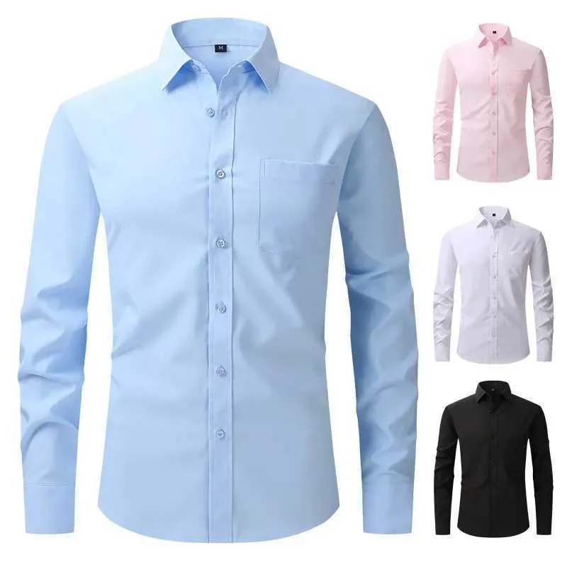 Camicie da uomo Abito Nuove camicia elastica degli Stati Uniti Business da uomo e camicia a fessura per il tempo libero vestito slim vestito professionale in stile stagionale più venduto Y240514