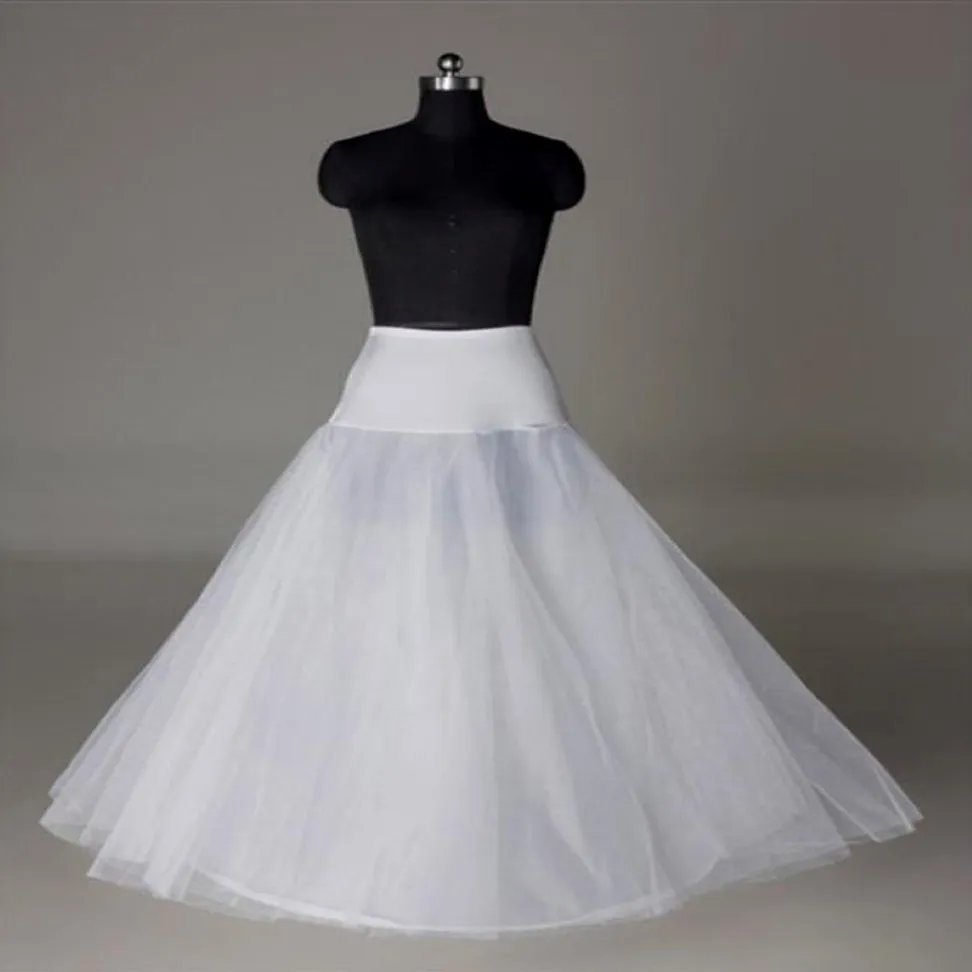 في الأسهم UK USA India Petticoats Crinoline White A-Line Line Lunderskirt Slip No Hoops Petticoat كاملة الطول لحفل حفل زفاف مسائي 185L