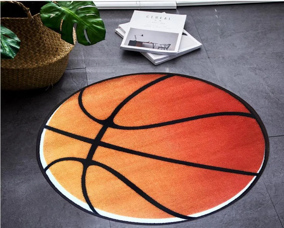 Antiskid basketbal 3D print ronde vorm kinderkamer bedden tapijt woonkamer vloerkleed deur ingangsmat computer stoel matten 2265383