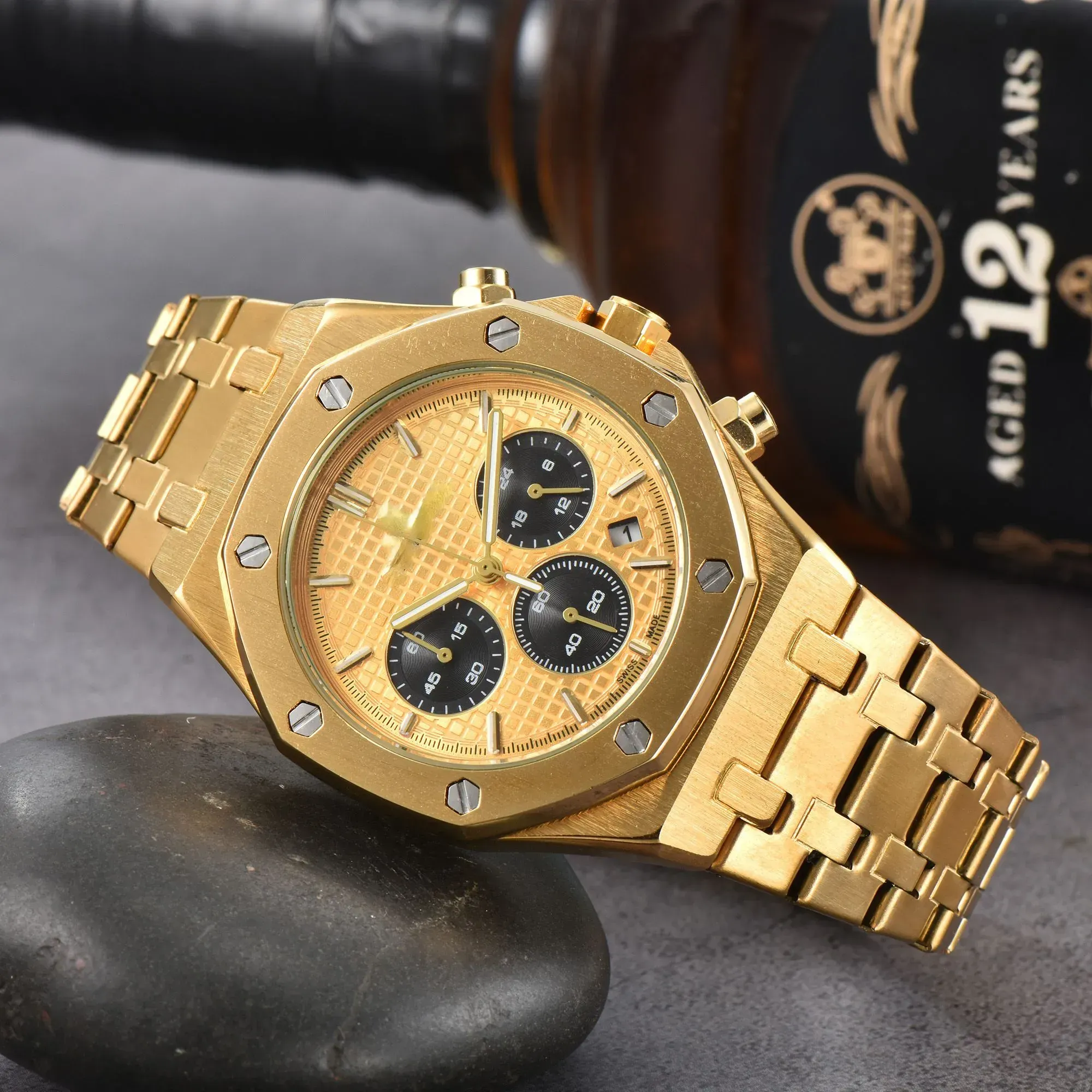 Högkvalitativa armbandsur Designer Luxury Men's Lady Watches Classics Royaloak A P Handledsklocka Kvartsrörelse Män tittar på automatiskt datum 41mm Chronograph Watch